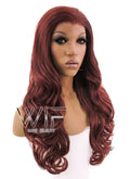 24" Wavy Light Reddish Brown Lace Front Synthetic Wig LFB132