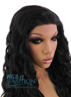26" Long Spiral Black Lace Front Synthetic Hair Wig LFB166
