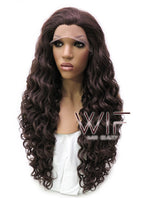 26" Long Curly Golden Brown Lace Front Synthetic Hair Wig LFB069