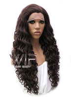 26" Spiral Curly Mixed Brown Lace Front Synthetic Wig LFB169