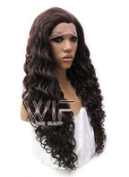 26" Long Curly Golden Brown Lace Front Synthetic Hair Wig LFB069