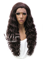 26" Long Curly Golden Brown Lace Front Synthetic Hair Wig LFB069