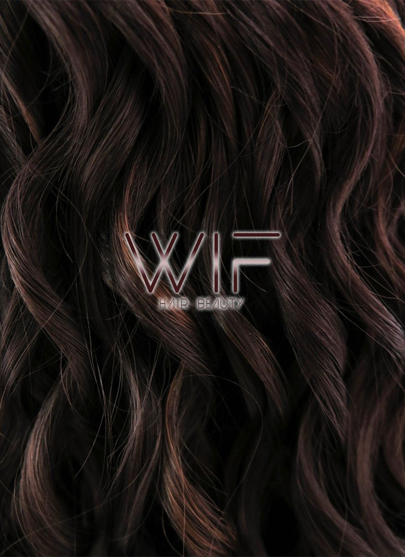 26" Long Spiral Dark Brown Lace Front Synthetic Hair Wig LFB171