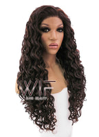 26" Spiral Curly Dark Brown Lace Front Synthetic Wig LFB171