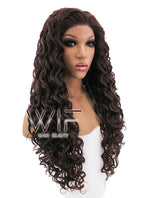 26" Long Spiral Dark Brown Lace Front Synthetic Hair Wig LFB171