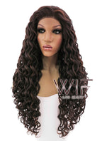 26" Long Spiral Dark Brown Lace Front Synthetic Hair Wig LFB171