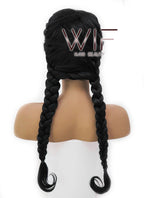 24" Black French Braid Lace Front Synthetic Wig LFB2006
