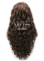 26" Long Spiral Brown Lace Front Synthetic Hair Wig LFB243