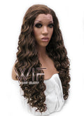 26" Spiral Curly Brown Lace Front Synthetic Wig LFB243