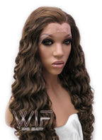 26" Long Spiral Brown Lace Front Synthetic Hair Wig LFB243