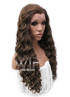 26" Long Spiral Brown Lace Front Synthetic Hair Wig LFB243