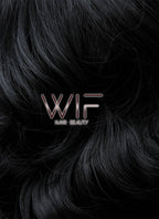 16" Medium Curly Jet Black Lace Front Synthetic Hair Wig LFB257
