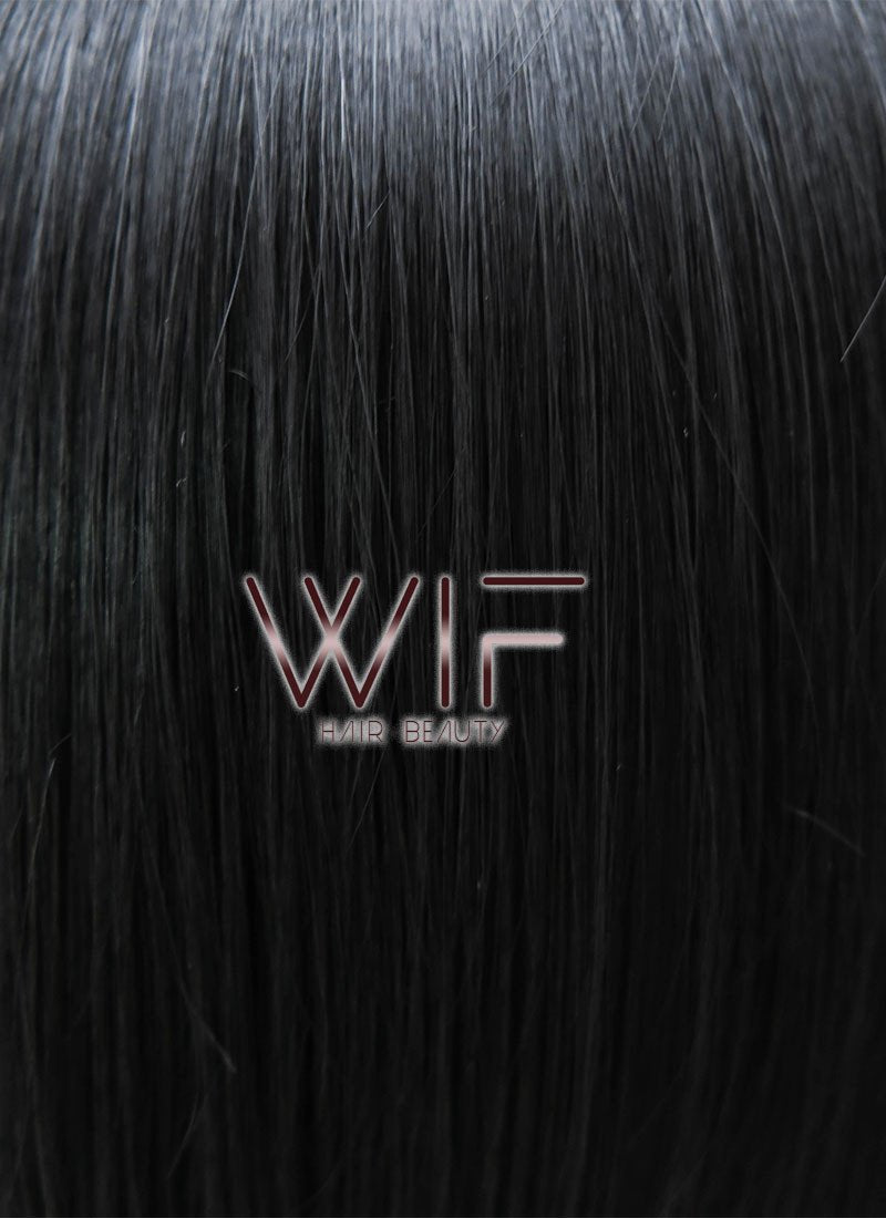 14" Medium Wavy Jet Black Lace Front Synthetic Hair Wig LFB262