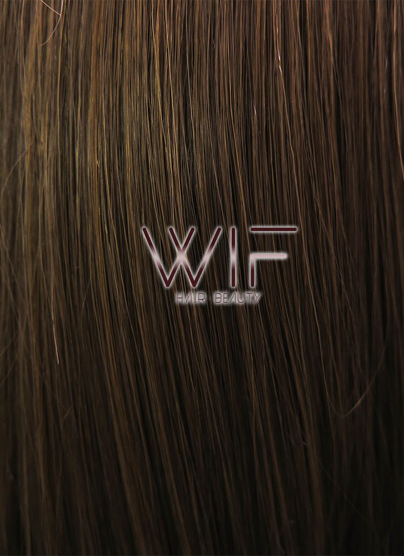 26" Long Curly Medium Brown with Golden Brown Lace Front Synthetic Hair Wig LFB321