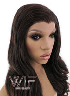 24" Long Curly 2 Tone Brown Lace Front Synthetic Hair Wig LFB361