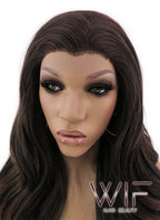 24" Long Curly 2 Tone Brown Lace Front Synthetic Hair Wig LFB361