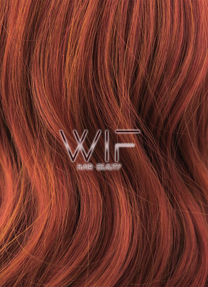 24" Long Curly Mixed Reddish Brown Lace Front Synthetic Hair Wig LFB362
