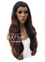 26" Wavy Mixed Brown Lace Front Synthetic Wig LFB365