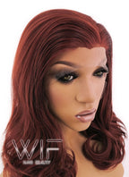 16" Wavy Reddish Brown Lace Front Synthetic Wig LFB366
