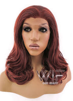 16" Wavy Reddish Brown Lace Front Synthetic Wig LFB366