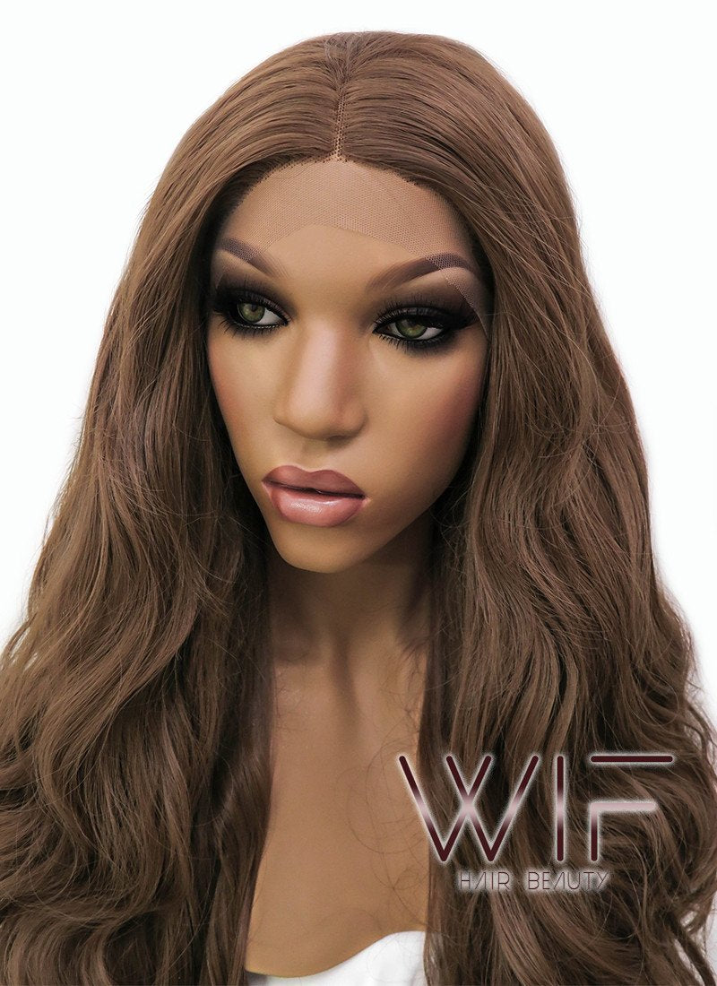 28" Wavy Brown Lace Front Synthetic Wig LFB667J