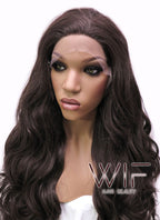 28" Wavy Brown Lace Front Synthetic Wig LFB686D