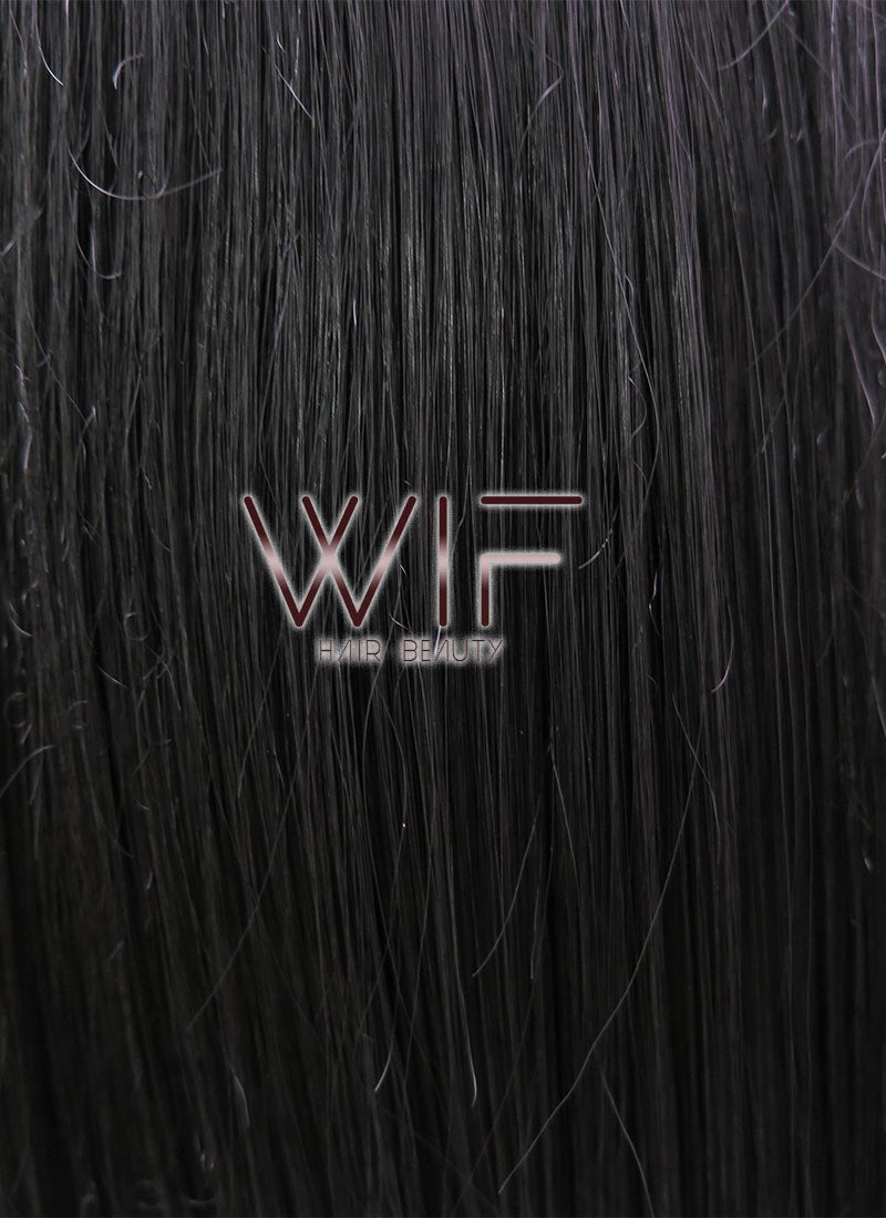 18" Long Straight Black Lace Front Synthetic Hair Wig LFB769