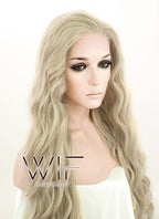 28" Long Curly Light Blonde Lace Front Kanekalon Hair Wig LFK832