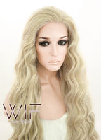 28" Long Curly Light Blonde Lace Front Kanekalon Hair Wig LFK832