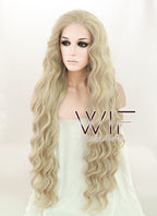 28" Long Curly Light Blonde Lace Front Kanekalon Hair Wig LFK832