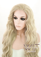 28" Long Curly Light Blonde Lace Front Kanekalon Hair Wig LFK832