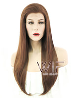 24" Straight Brown Lace Front Synthetic Wig LF005