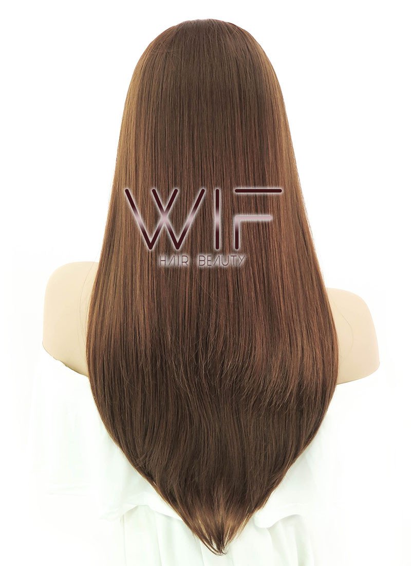 24" Straight Brown Lace Front Synthetic Wig LF005
