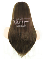24" Straight Brown Lace Front Synthetic Wig LF006