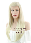 24" Straight Light Blonde Lace Front Synthetic Wig LF010