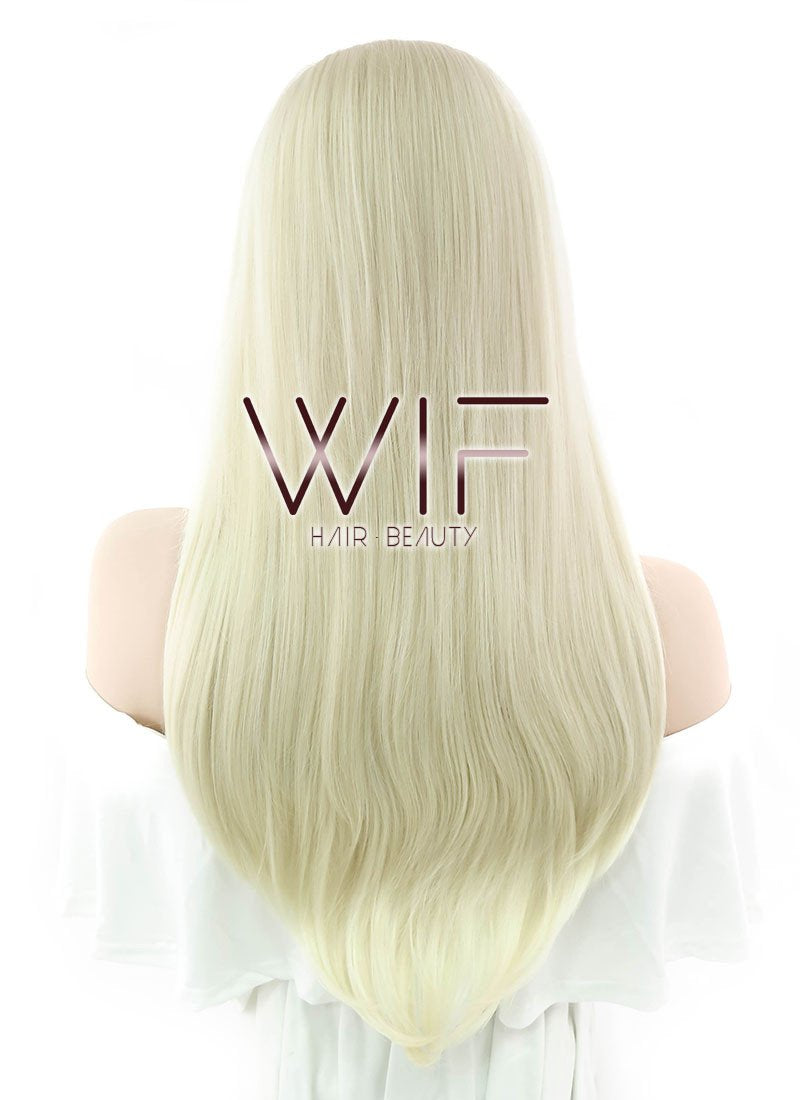 24" Straight Light Blonde Lace Front Synthetic Wig LF010