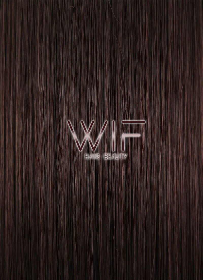 24" Straight Dark Brown Lace Front Synthetic Wig LF014