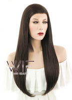 24" Straight Brown Lace Front Synthetic Wig LF015
