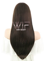 24" Straight Brown Lace Front Synthetic Wig LF015