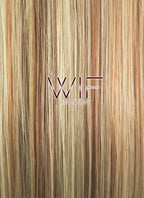 24" Long Straight 2 Tone Blonde Lace Front Synthetic Hair Wig LF018