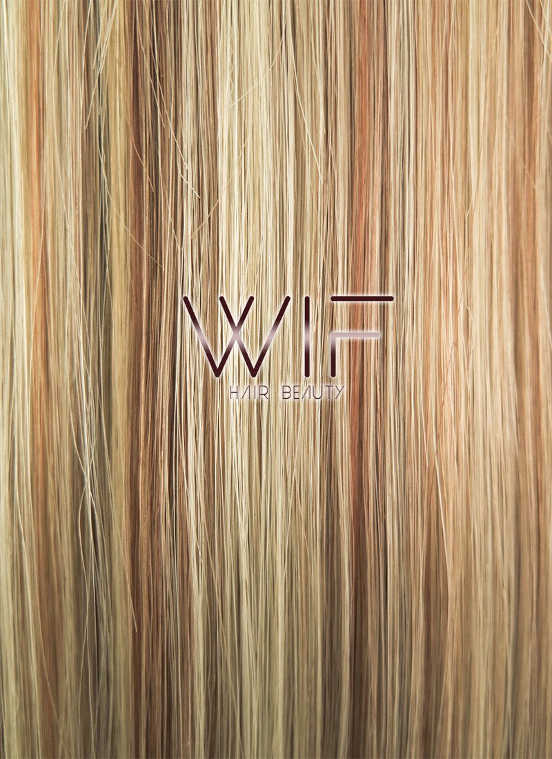 24" Long Straight 2 Tone Blonde Lace Front Synthetic Hair Wig LF018