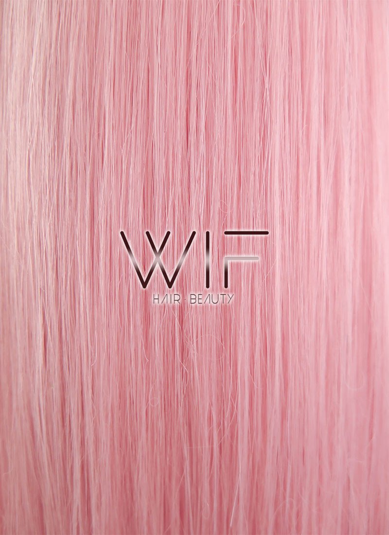 24" Straight Pink Lace Front Synthetic Wig LF026