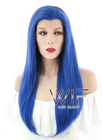 24" Straight Blue Lace Front Synthetic Wig LF030