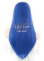 24" Straight Blue Lace Front Synthetic Wig LF030