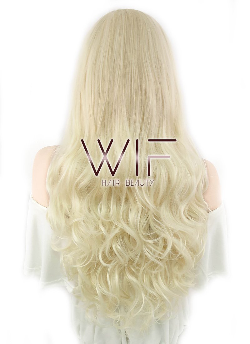 26" Wavy Light Blonde Lace Front Synthetic Wig LF073
