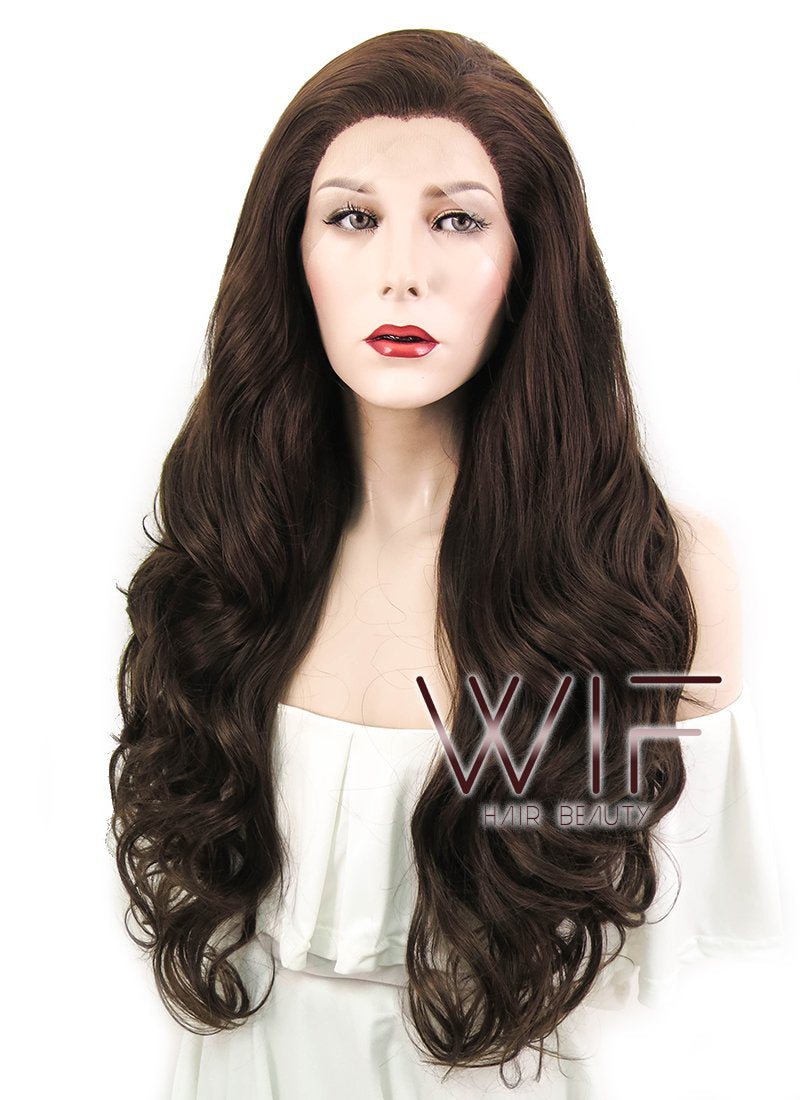 26" Wavy Brown Lace Front Synthetic Wig LF081