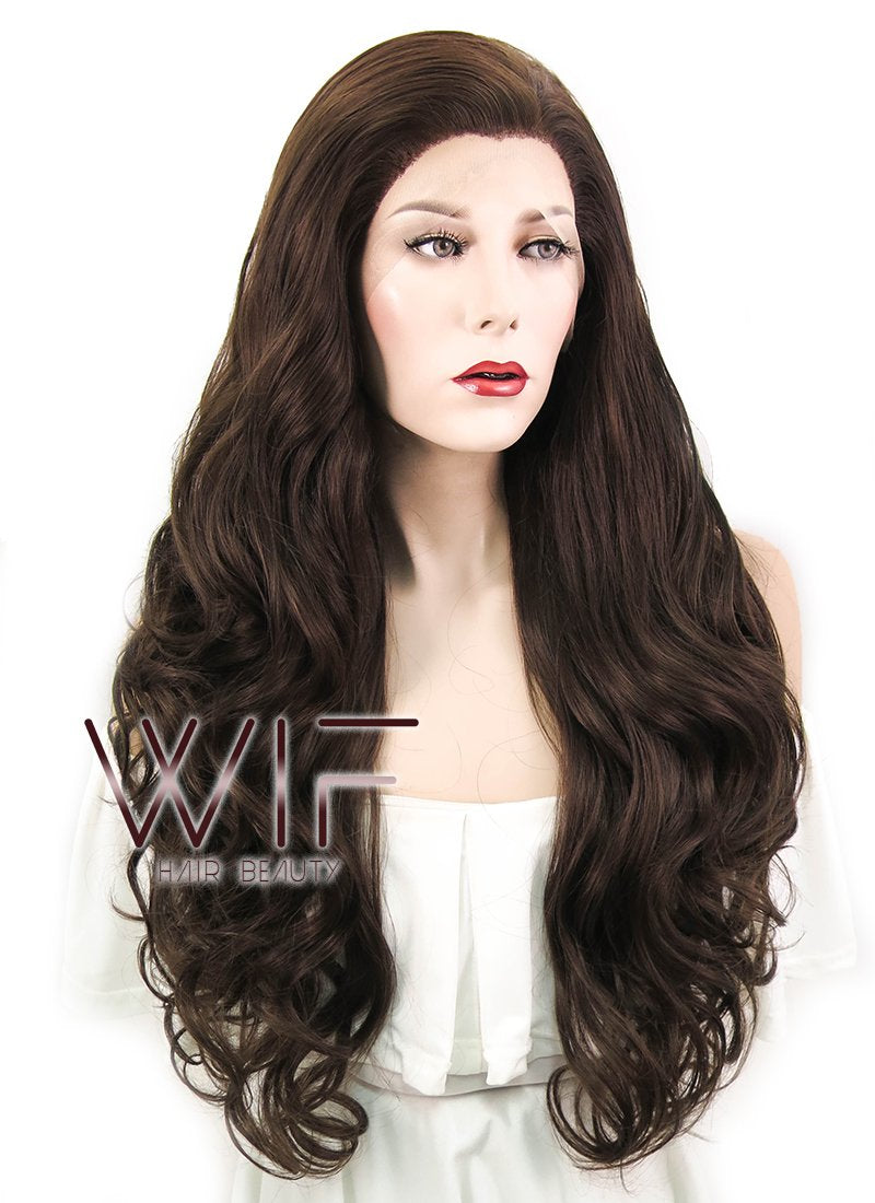 26" Wavy Brown Lace Front Synthetic Wig LF081