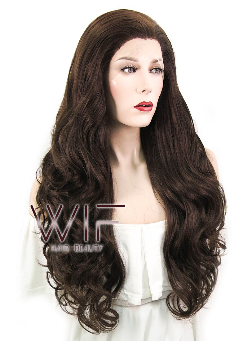 26" Wavy Brown Lace Front Synthetic Wig LF081