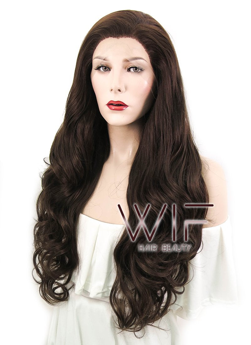 26" Wavy Brown Lace Front Synthetic Wig LF081