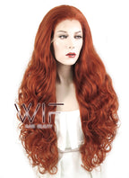 28" Wavy Reddish Brown Lace Front Synthetic Wig LF085A